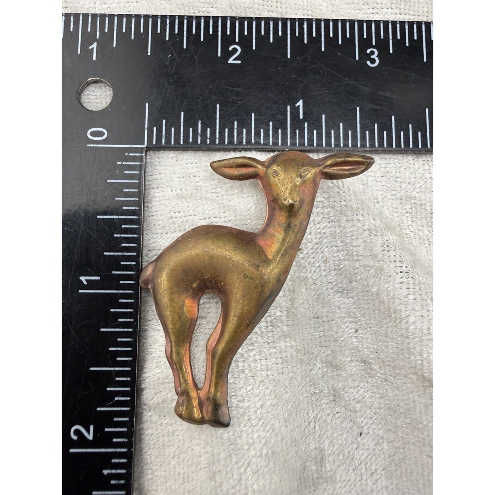 Vintage Deer Brooch Lot of 2 Gold Tone - Picture 4 of 8
